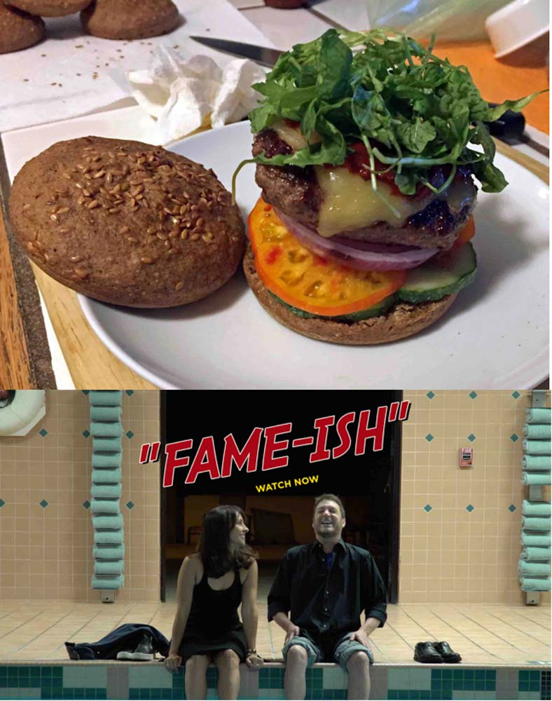 Food Dinner-&-A-Movie!-Burger-on-homemade-paleo-bun,-and- Fame-ish!