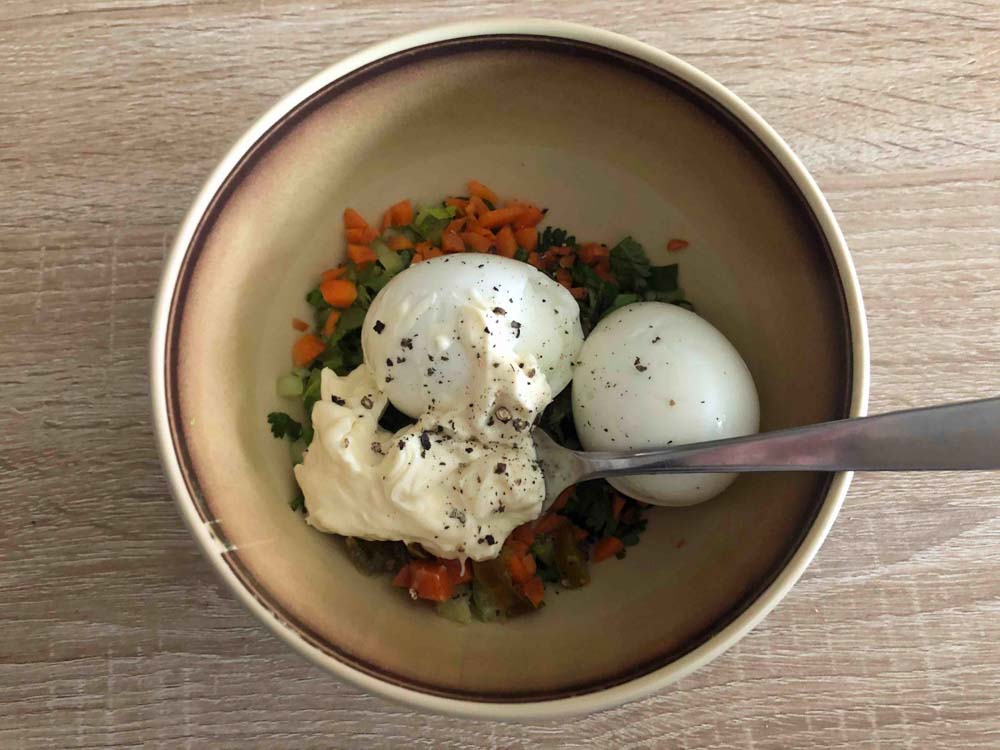 Food Egg Salad Prep