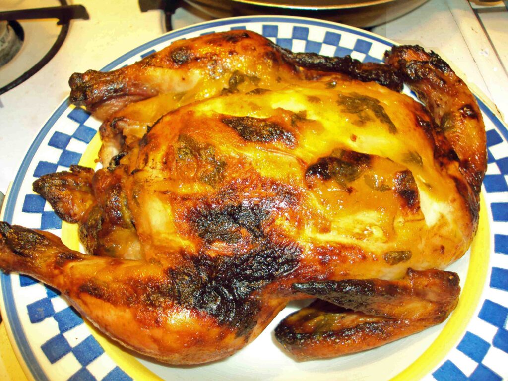 A whole roast chicken